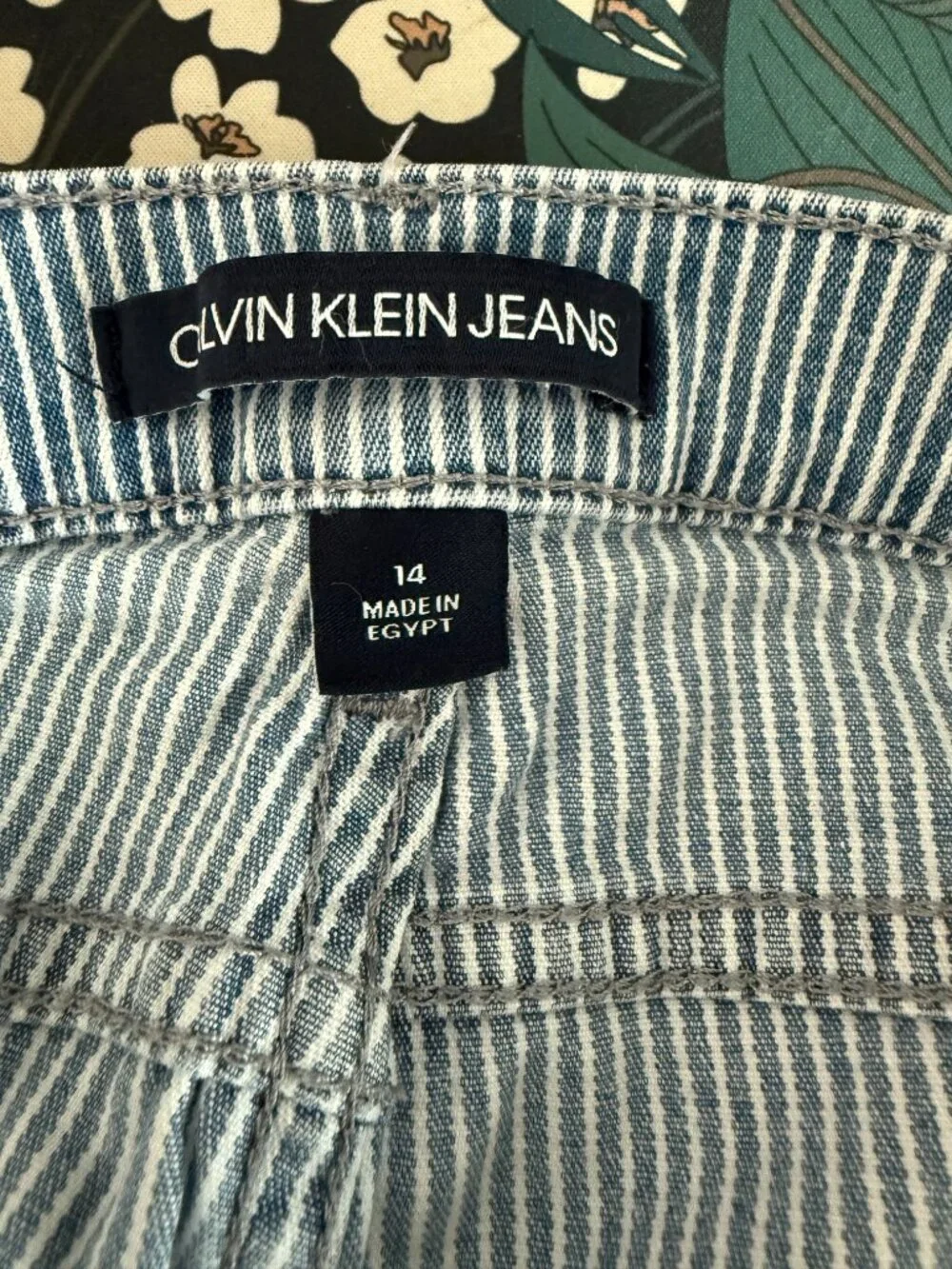 Calvin Klein Jeans Pinstripe Denim Shorts